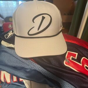 Dingers Baseball White Cap with Black Lettering